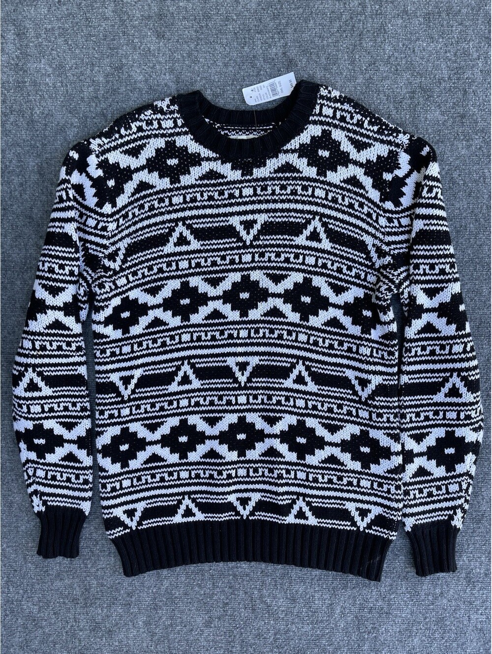 PacSun Mens Black Pattern Casual Knit Sweater Size Small New
